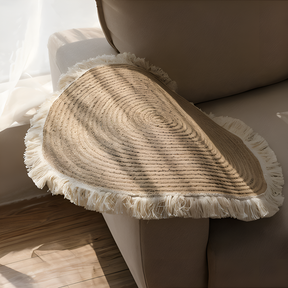 Woven rug – Handcrafted scrim – Vintage Japanese design – Plush and anti-slip – 18 to 39 inch in diameter