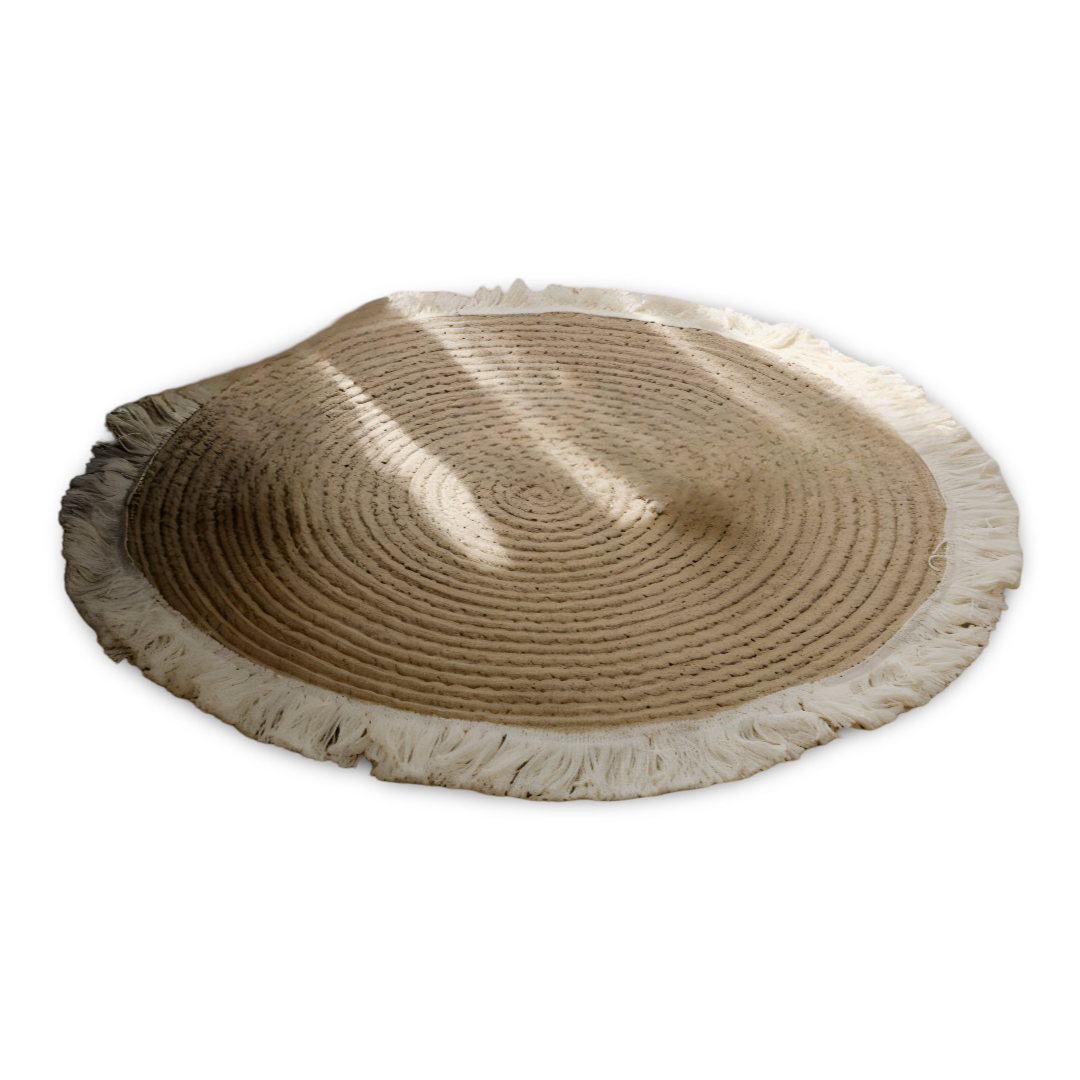 Woven rug – Handcrafted scrim – Vintage Japanese design – Plush and anti-slip – 18 to 39 inch in diameter