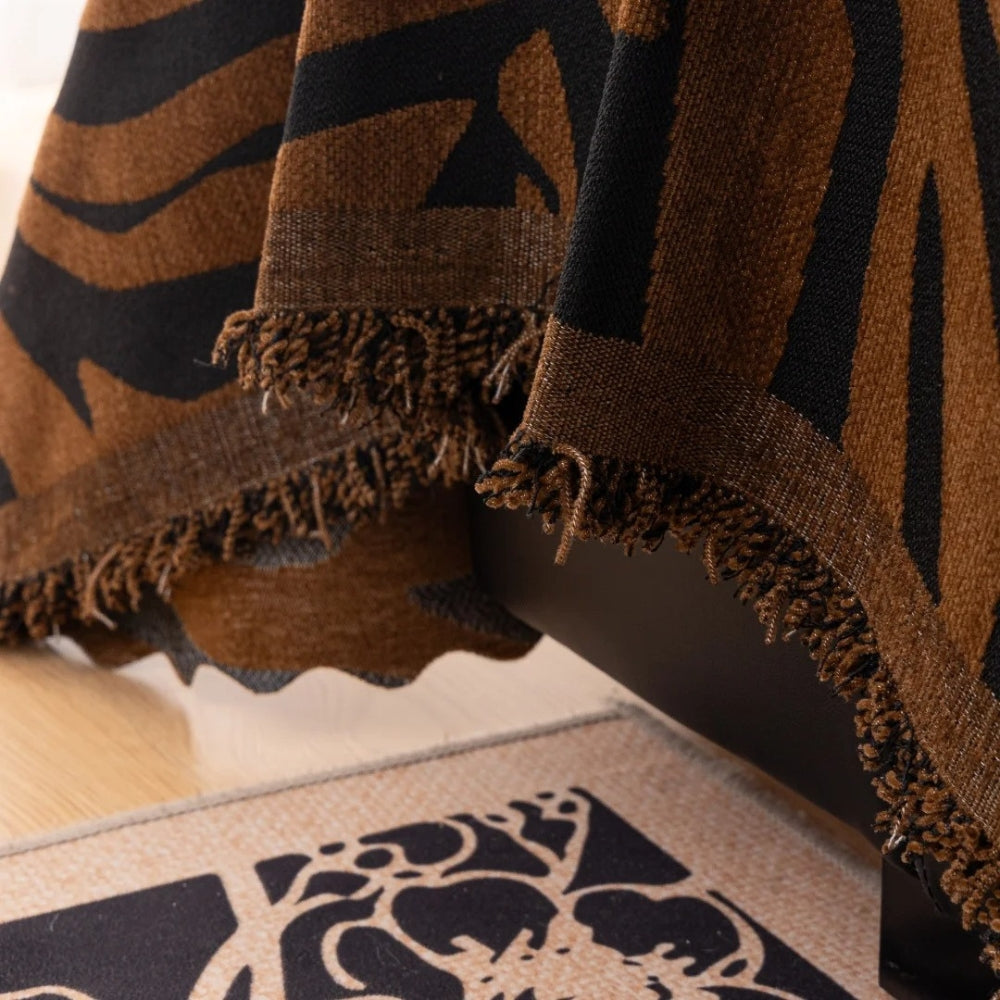 Zentara Chenille Zebra Geometric Sofa Cover