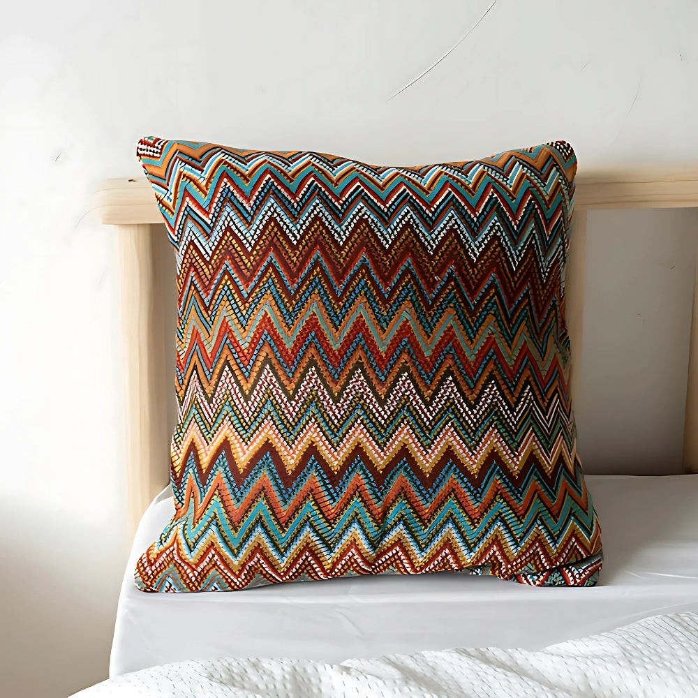 Zigzag Knit Boho Throw Cushion Cover