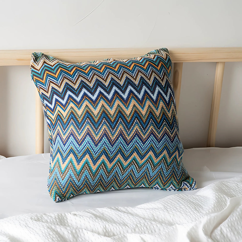 Zigzag Knit Boho Throw Cushion Cover