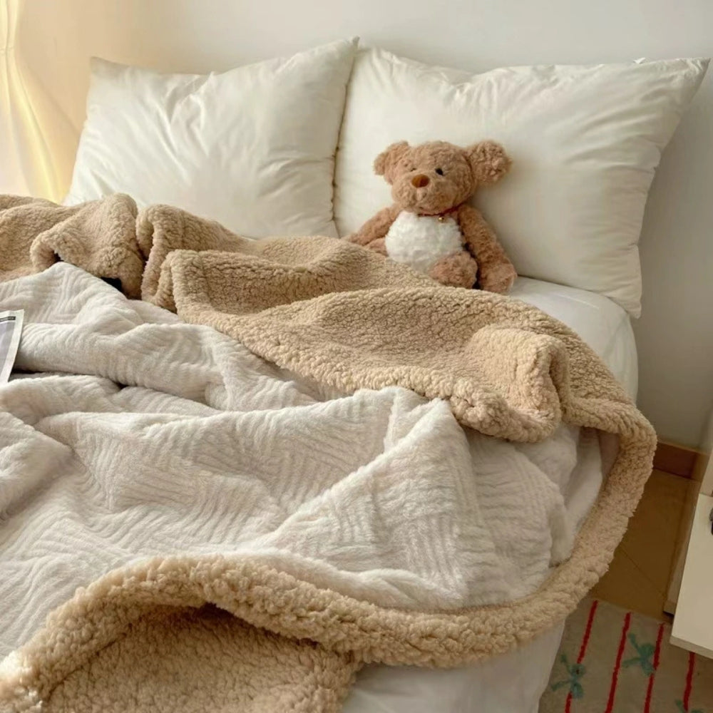 Seraphina Soft Jacquard Rabbit Plush Blanket