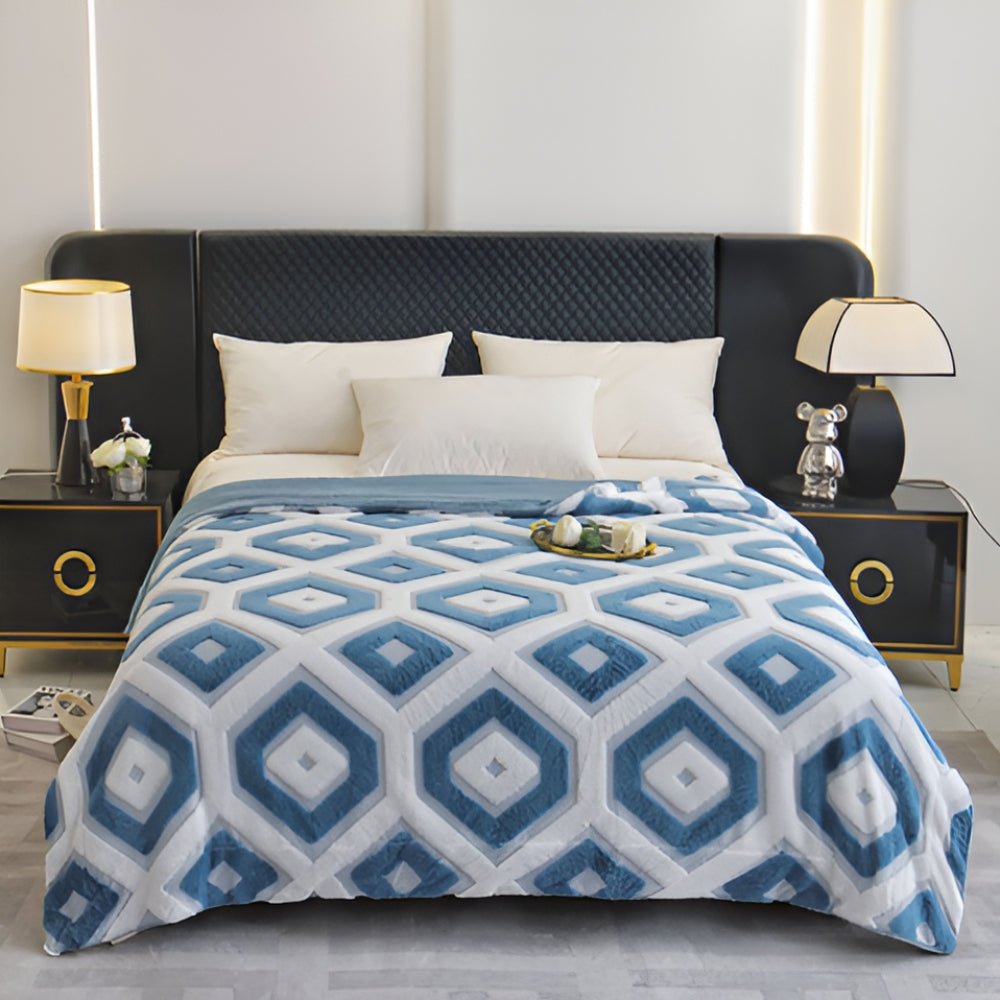 Zyra Double Layer Geometric Throw Blanket