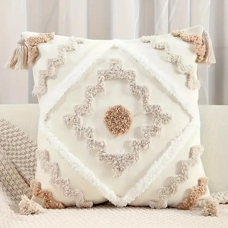 Bohemian Bliss Tufted Pillow Cover