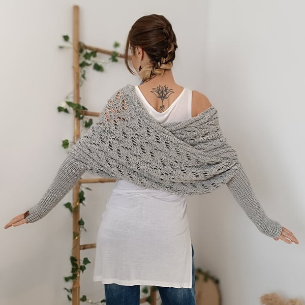 Zenina | Double sleeves shawl scarf