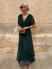 Elegant V-neck Fantasy Painted Floral Print Party Maxi Dress