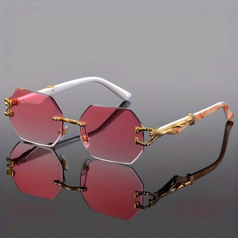50% OFF | SolarHex | Hexagon sunglasses with gold accents - UV protection