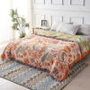 Colorful floral sofa throw blanket – bohemian cotton couch cover for living room decor