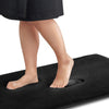 Grey memory foam bathroom floor mat, soft absorbent non-slip bath rug for shower and tub area