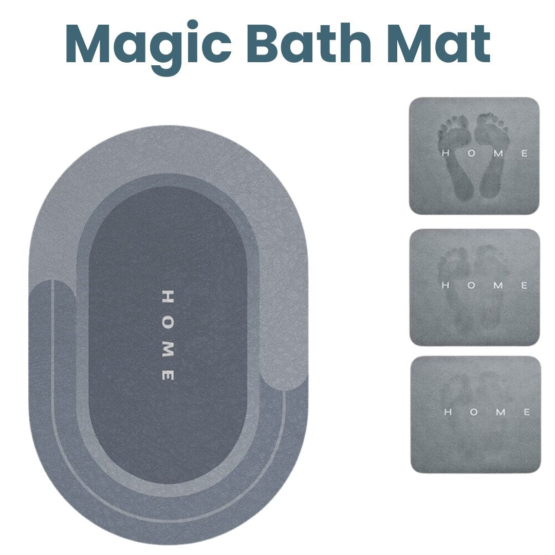 Anti-slip absorbent bath mat – quick-dry oval bathroom floor rug for shower and bathtub safety