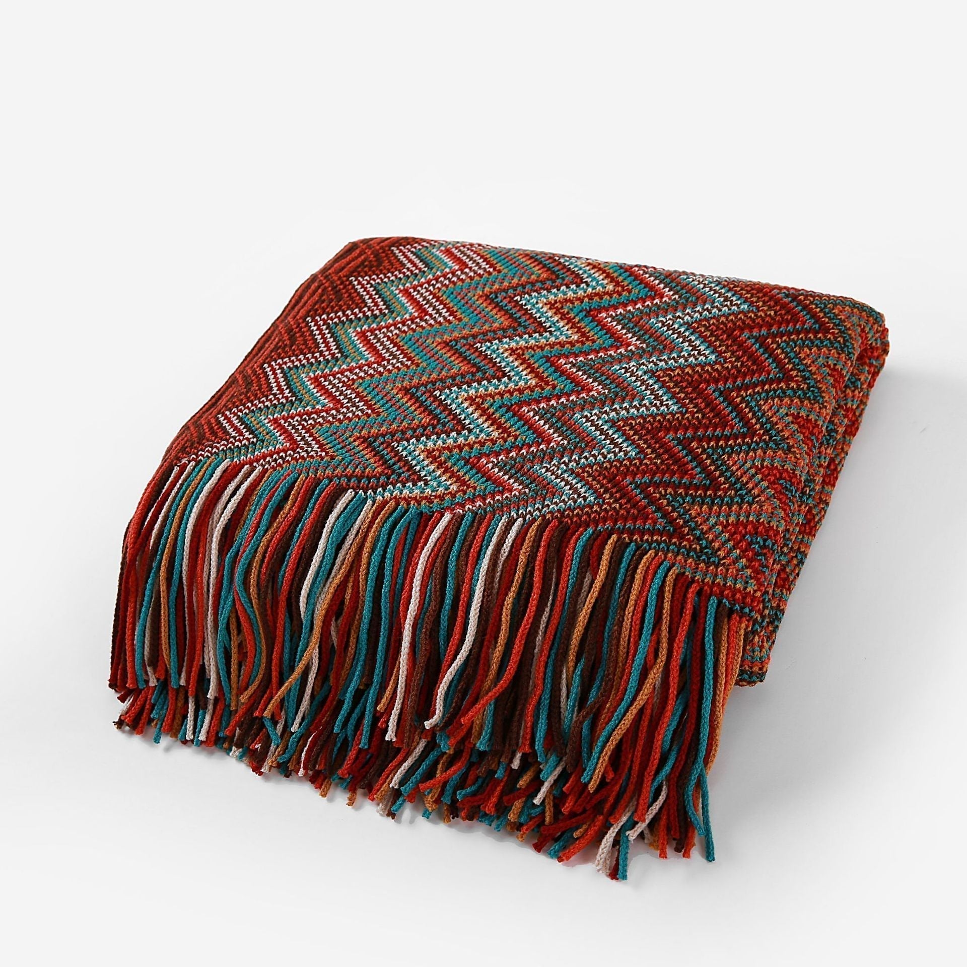 Striped Bohemian Knit Blanket