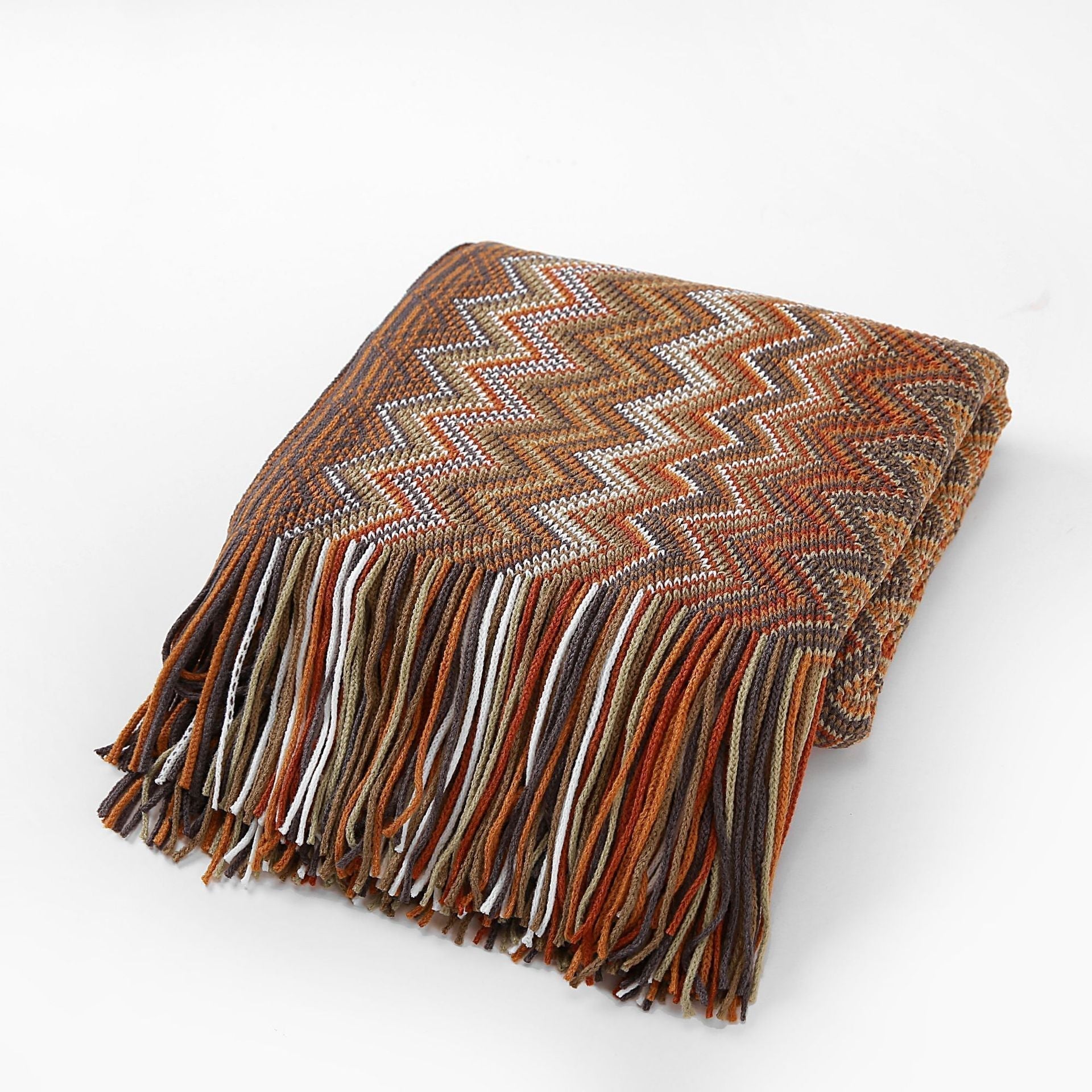 Striped Bohemian Knit Blanket
