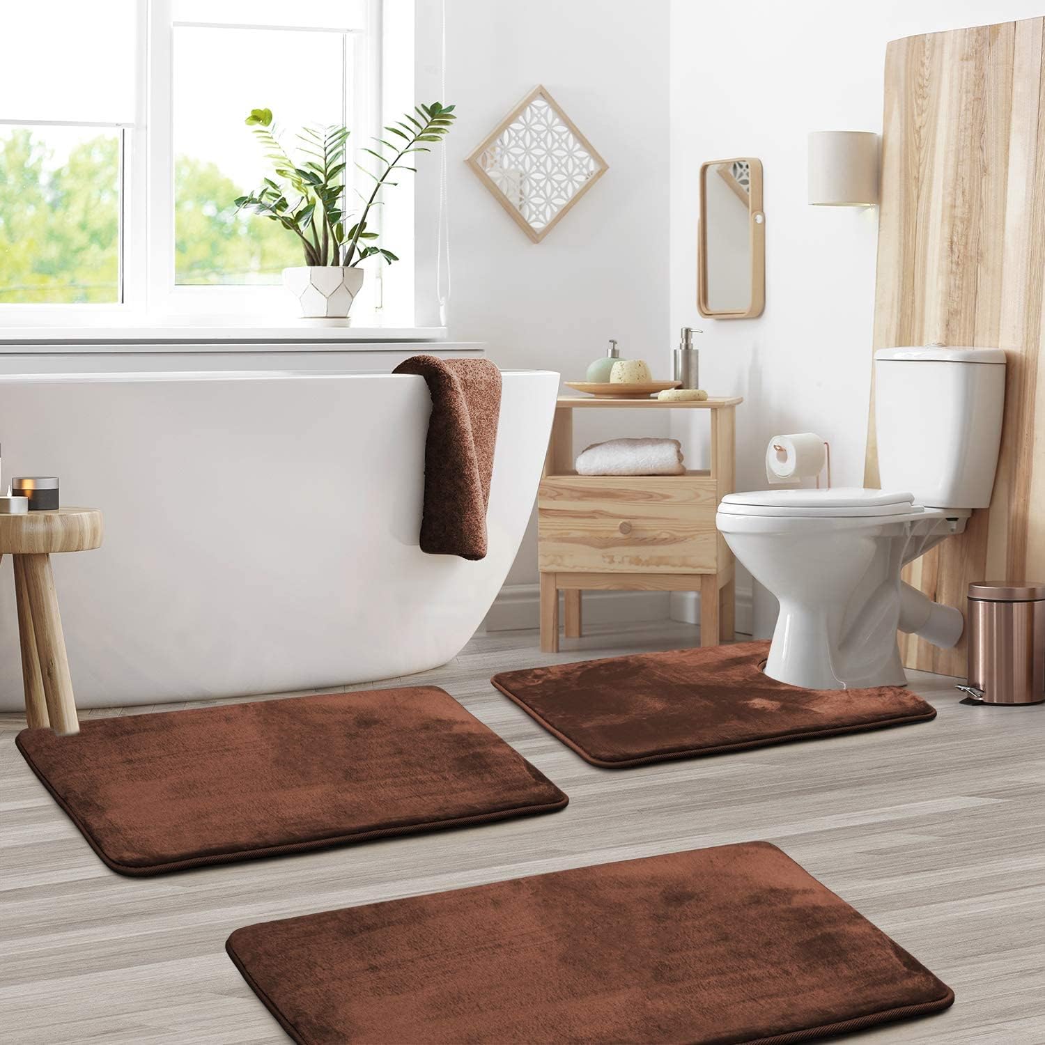 50% OFF | VelvetCloud® | Memory Foam Bath Mat Trio