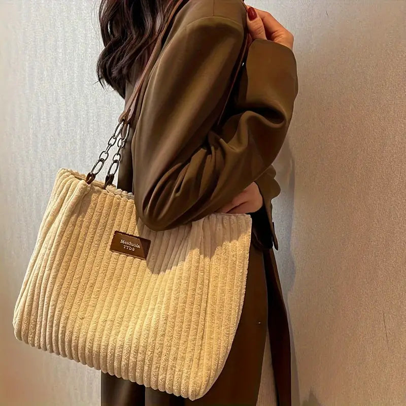 Olivia | Luxury Corduroy Tote Bag
