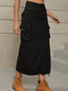 Utility Denim Midi Skirt