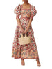Floral Print Square Neck Top & Skirt Set