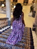 Purple Zigzag Print Maxi Dress