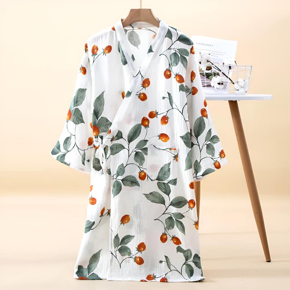 Garden Tomato Kimono Robe