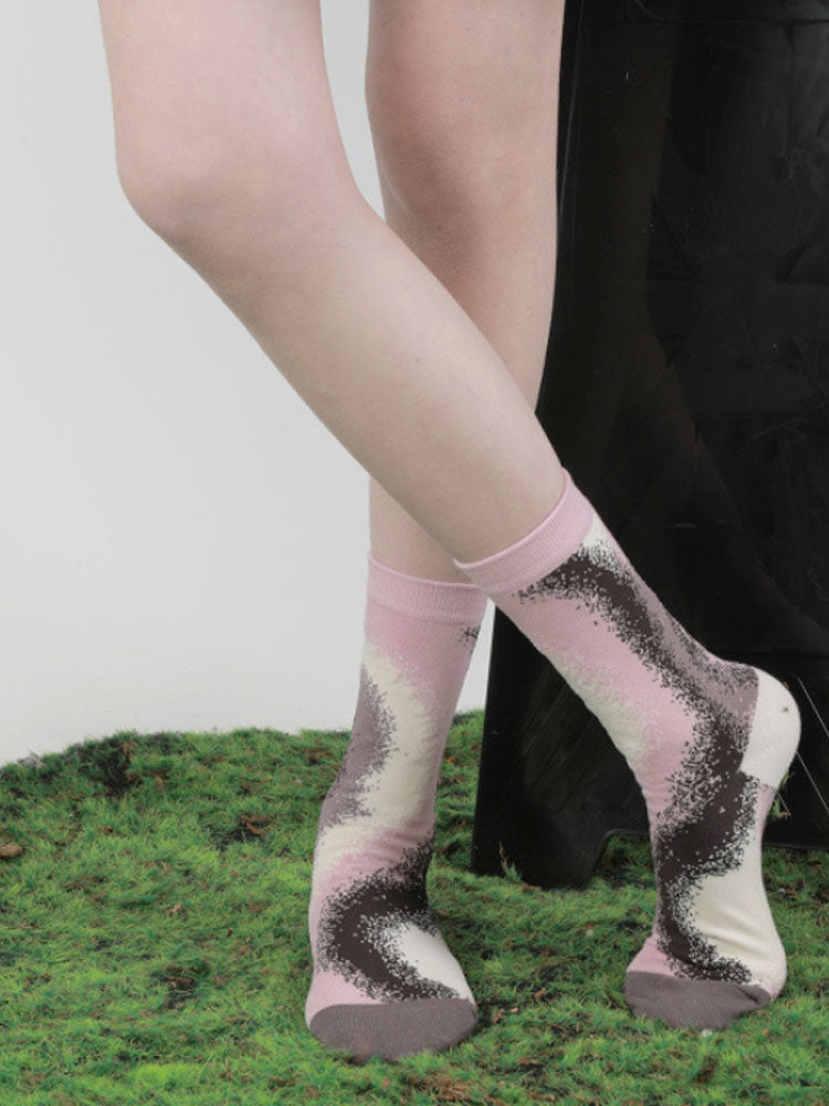 Colorful Gradient Theme Cotton Socks
