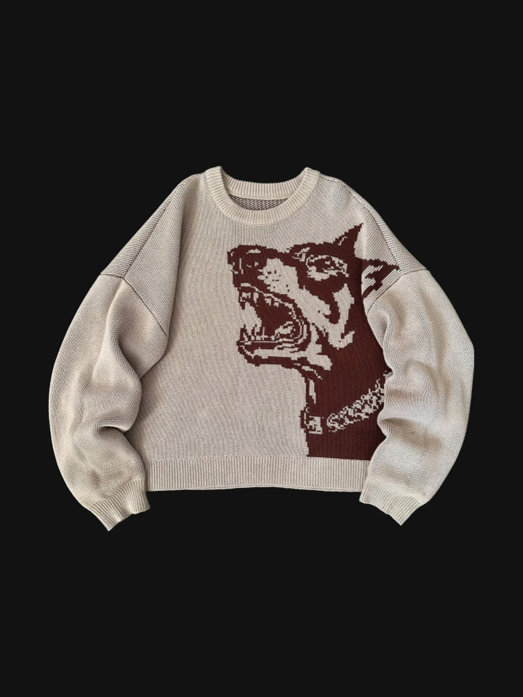 Doberman Graphic Knit Sweater