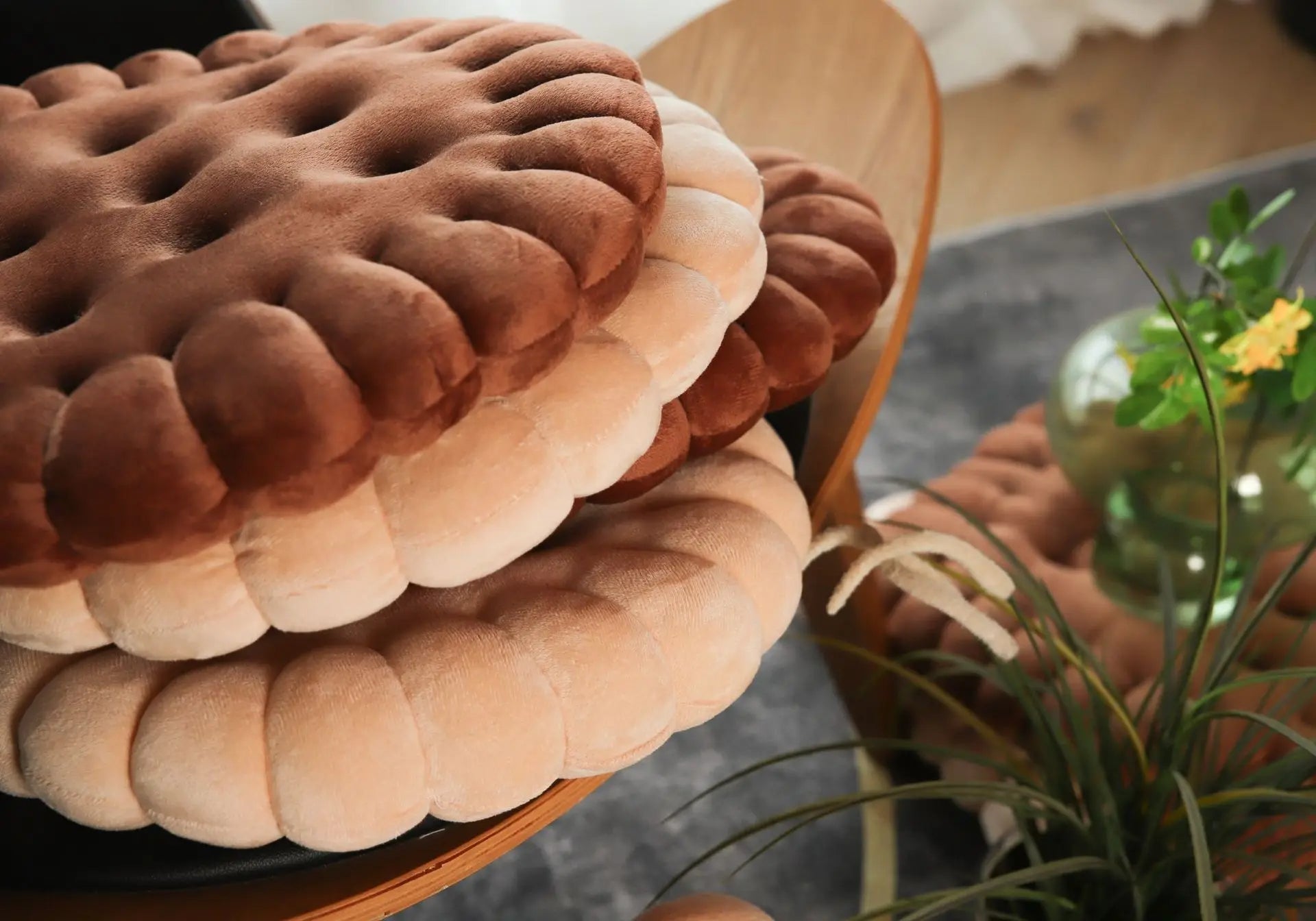 Soft Plush Cookie-Shaped Pillow