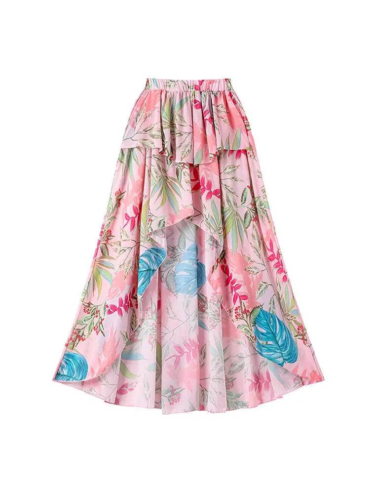 Vacation Floral Print Swimsuit Combo