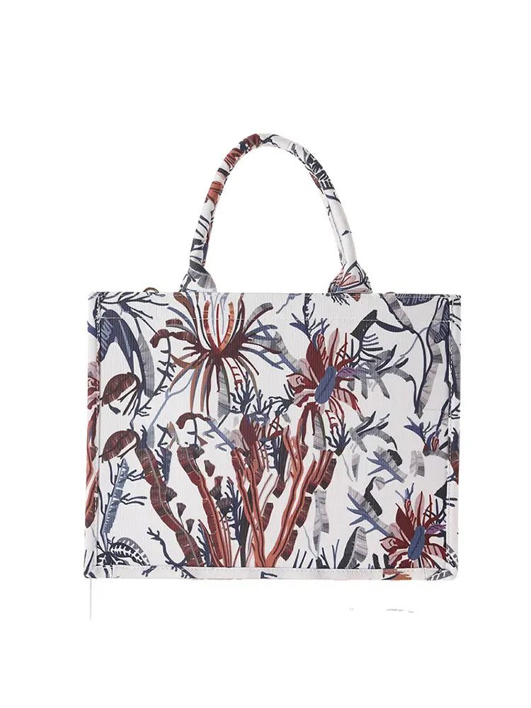 New Creative Canvas Tote Bag with Chinese-Inspired Print