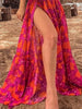 Long-Sleeve Tie-Up Printed Swimsuit Set