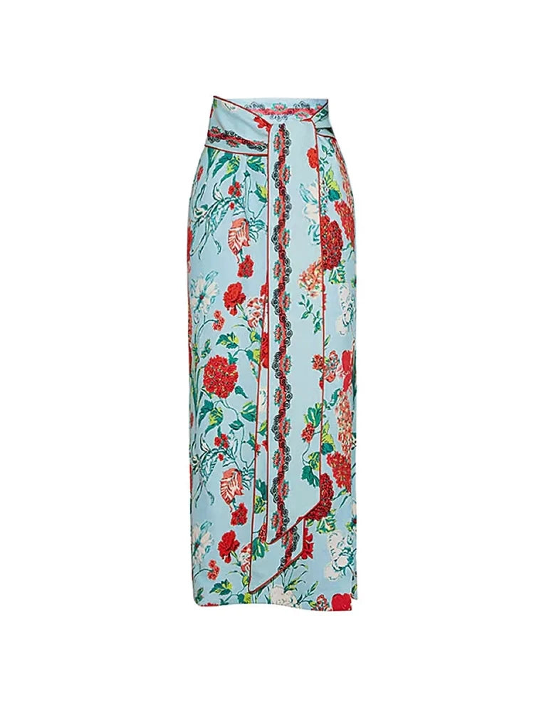 Lace Trim Tie-Up French Style Bikini Set