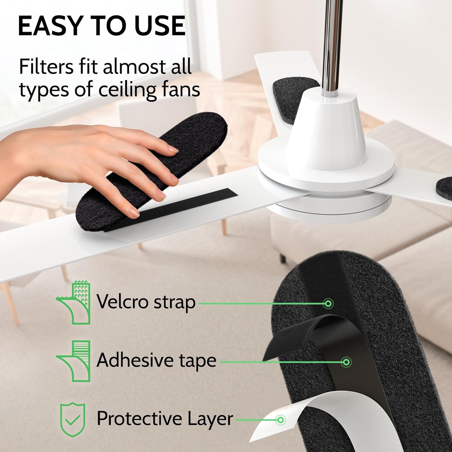 Ceiling Fan Air Purifier Pads | For Indoor Allergies & Hay fever