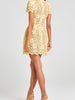 Embroidered Lace Belted Sheer Mini Dress