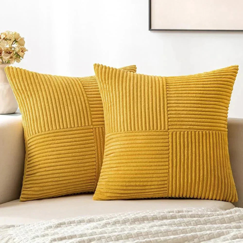 Cushion Cover Set Made of Soft Cord for Elegance and Comfort