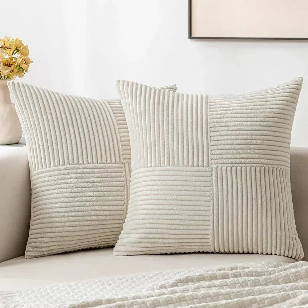 Cushion Cover Set Made of Soft Cord for Elegance and Comfort