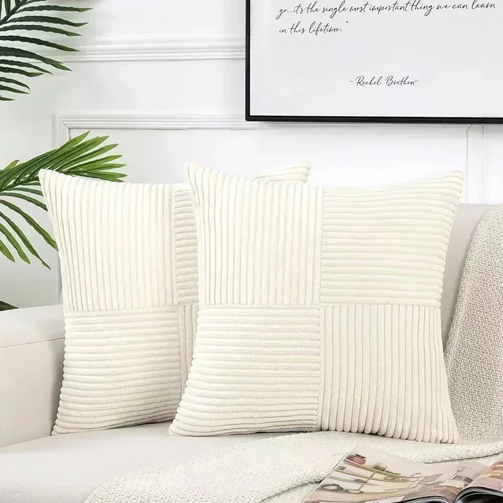 Cushion Cover Set Made of Soft Cord for Elegance and Comfort