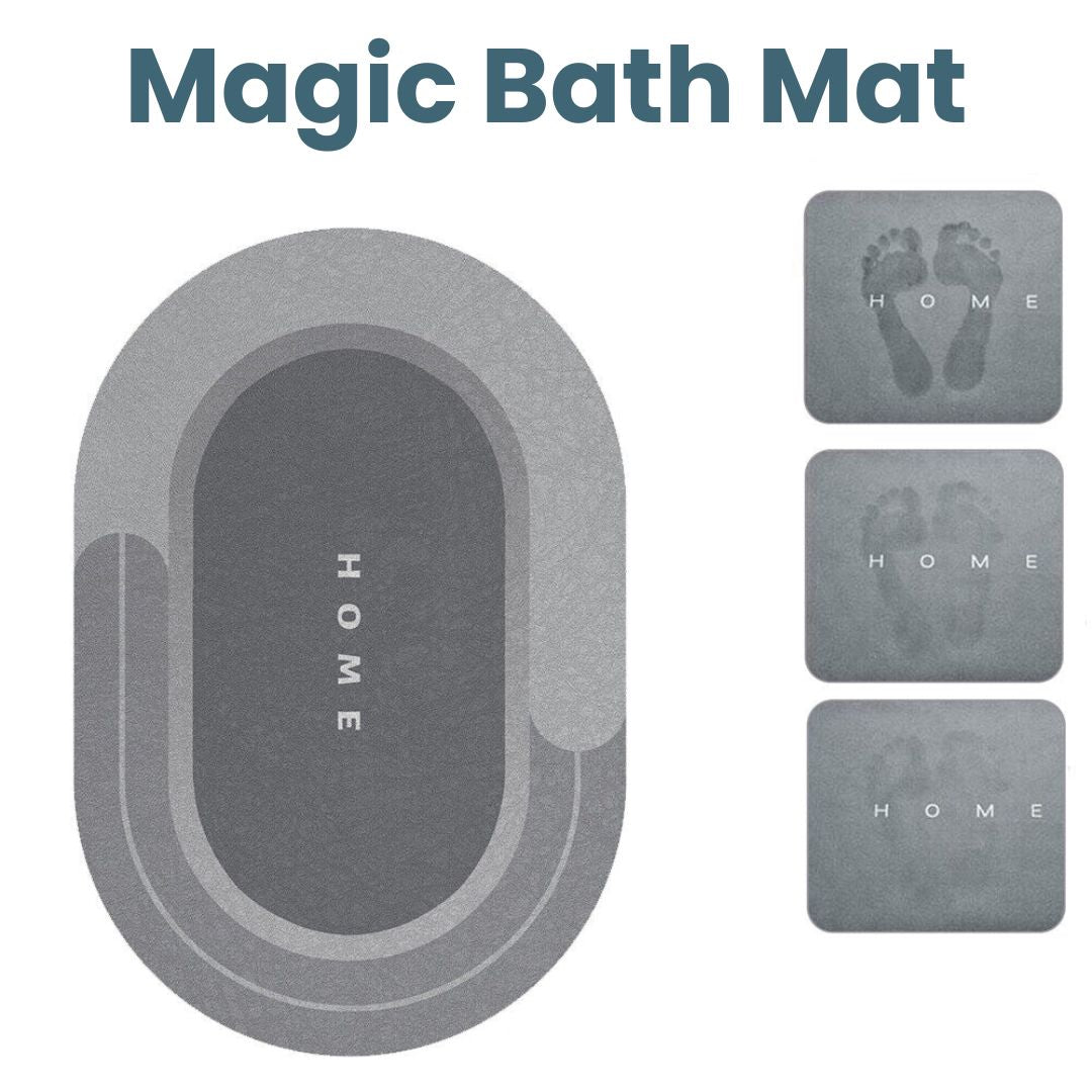 Anti-slip absorbent bath mat – quick-dry oval bathroom floor rug for shower and bathtub safety