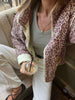 Small Floral Print Pocket Clip Cotton Drop Shoulder Jacket