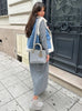 Denim Imitation Wool Waistcoat