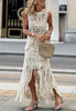 Elegant Crochet Hollow Lace Skirt Set