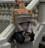 Off Shoulder Fit Knitted Maxi Dress