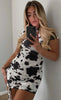 Cowboy Western Style Cow-Print Mini Dress