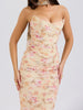 Floral Strapless Bodice and High Waist Skirt with Tie Set