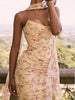 Floral Strapless Bodice and High Waist Skirt with Tie Set