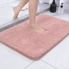 Soft grey shaggy bath mat – absorbent non-slip bathroom rug with plush microfiber for quick drying