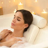 Luxury white bath pillow for tub with neck and shoulder support – spa relaxation cushion for bathtub comfort