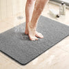 Grey non-slip shower mat – quick-dry water-draining bathroom floor mat for safety and comfort