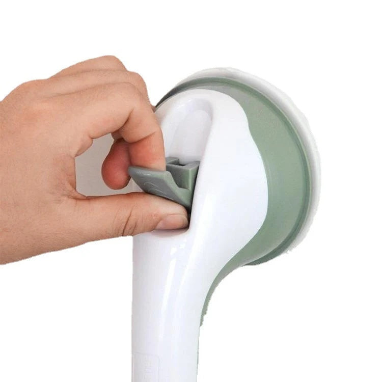 Bathroom safety grab bar with suction cups – removable shower handle for elderly and handicap support