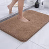 Soft grey shaggy bath mat – absorbent non-slip bathroom rug with plush microfiber for quick drying