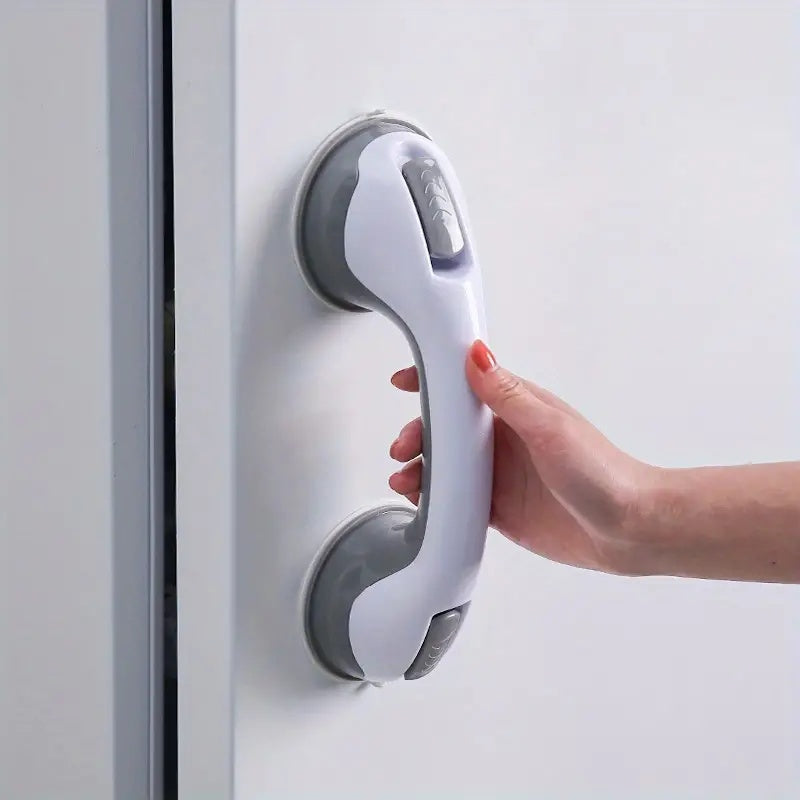Bathroom safety grab bar with suction cups – removable shower handle for elderly and handicap support