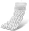 White padded bathtub mat with built-in pillow, full-length non-slip bath cushion for spa and tub comfort