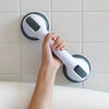 Bathroom safety grab bar with suction cups – removable shower handle for elderly and handicap support